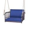 Outdoor & Indoor Single Person Swing Chair with Armrests Cushion