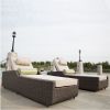 Direct Wicker Outdoor Patio Adjustable Backrest Rattan Chaise Lounge Set with Cushions