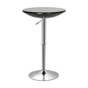 Adjustable Height Bar Table for Indoor & Outdoor Home Pub Bistro (Color: Black & Sliver, size: 24 Inch)