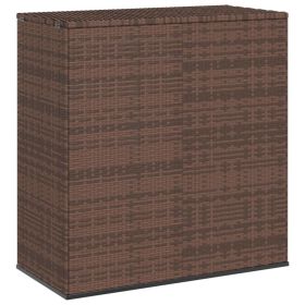 Patio Cushion Box PE Rattan Brown (Color: Brown)