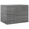 Patio Cushion Box PE Rattan Gray