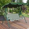 3 Seat Outdoor Patio Canopy Swing with Cushioned Steel Frame