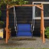 Outdoor & Indoor Single Person Swing Chair with Armrests Cushion