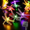 1pc Solar Dragonfly String Lights Waterproof 20 LEDs Dragonfly Fairy Lights Decorative Lighting For Indoor/Outdoor Home Garden Lawn Fence Patio Party