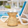 Outdoor Yard or Living Room Side Table with Wood Grain