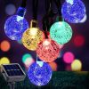 Solar Outdoor String Lights; Crystal Ball String Lights With 4 Colors In 8 Modes; Decorative String Lights For Gardens And Balconies