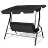 3 Seat Outdoor Patio Canopy Swing with Cushioned Steel Frame