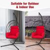 Hanging Folding Egg Chair with Stand Soft Cushion Pillow Swing Hammock