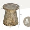 Outdoor Yard or Living Room Side Table with Wood Grain