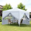 Outdoor 10 x 10 Ft Pop Up Gazebo Canopy Tent Removable Sidewall with Zipper, 2pc Sidewall with Windows, 4pc Weight Sand Bag and Carry Bag