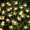 Solar Cherry Blossom Light String LED Peach Blossom Decorative Lights Christmas Festival Courtyard Transparent Flower Light