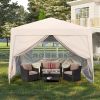 Outdoor 10 x 10 Ft Pop Up Gazebo Canopy Tent Removable Sidewall with Zipper, 2pc Sidewall with Windows, 4pc Weight Sand Bag and Carry Bag