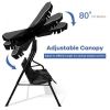 3 Seat Outdoor Patio Canopy Swing with Cushioned Steel Frame