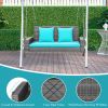 2-Person Patio PE Wicker Hanging Porch Swing Bench Chair Cushion 800 Pounds