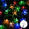 Solar Cherry Blossom Light String LED Peach Blossom Decorative Lights Christmas Festival Courtyard Transparent Flower Light