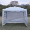 Outdoor 10 x 10 Ft Pop Up Gazebo Canopy Tent Removable Sidewall with Zipper, 2pc Sidewall with Windows, 4pc Weight Sand Bag and Carry Bag