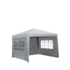 Outdoor 10 x 10 Ft Pop Up Gazebo Canopy Tent Removable Sidewall with Zipper, 2pc Sidewall with Windows, 4pc Weight Sand Bag and Carry Bag