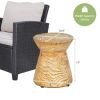 Outdoor Yard or Living Room Side Table with Wood Grain