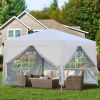 Outdoor 10 x 10 Ft Pop Up Gazebo Canopy Tent Removable Sidewall with Zipper, 2pc Sidewall with Windows, 4pc Weight Sand Bag and Carry Bag