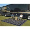 9' x 12' Reversible RV Outdoor Patio Mat, Camping Mat, Interlocked Squares (Reversible with 2 designs)