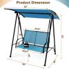 2-Seat Outdoor Canopy Swing with Comfortable Seat Fabric and Heavy-duty Metal Frame