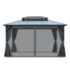 10X13ft Patio Gazebo with Netting & Curtains