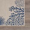 Home Decor Coastal Bordered Coral Reef Indoor/Outdoor Accent Rug