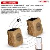 5 Core Outdoor Speakers Bluetooth 2Pcs Wireless Waterproof Patio Garden Speaker Rechargeable Solar LED Rock Garden Speaker - Brown