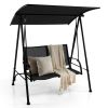 2-Seat Outdoor Canopy Swing with Comfortable Seat Fabric and Heavy-duty Metal Frame