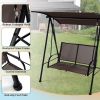 2-Seat Outdoor Canopy Swing with Comfortable Seat Fabric and Heavy-duty Metal Frame