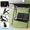 2-Seat Outdoor Canopy Swing with Comfortable Seat Fabric and Heavy-duty Metal Frame