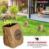 5 Core Outdoor Speakers Bluetooth 2Pcs Wireless Waterproof Patio Garden Speaker Rechargeable Solar LED Rock Garden Speaker - Brown