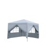 Outdoor 10 x 10 Ft Pop Up Gazebo Canopy Tent Removable Sidewall with Zipper, 2pc Sidewall with Windows, 4pc Weight Sand Bag and Carry Bag