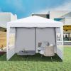 Outdoor 10 x 10 Ft Pop Up Gazebo Canopy Tent Removable Sidewall with Zipper, 2pc Sidewall with Windows, 4pc Weight Sand Bag and Carry Bag