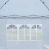 Outdoor 10 x 10 Ft Pop Up Gazebo Canopy Tent Removable Sidewall with Zipper, 2pc Sidewall with Windows, 4pc Weight Sand Bag and Carry Bag