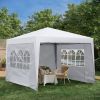 Outdoor 10 x 10 Ft Pop Up Gazebo Canopy Tent Removable Sidewall with Zipper, 2pc Sidewall with Windows, 4pc Weight Sand Bag and Carry Bag