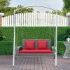 2-Person Patio PE Wicker Hanging Porch Swing Bench Chair Cushion 800 Pounds