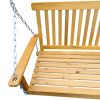 Front Porch Swing with Armrests;  Wood Bench Swing with Hanging Chains; for Outdoor Patio ; Garden Yard;  Porch;  Backyard;  or Sunroom