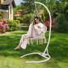 Hammock Chair Stand (Stand Only), C Stand for Hanging Egg Chair/Swing Chair, Indoor/Outdoor Hanging Chair Stand Only, Heavy Duty 330Lbs Capacity