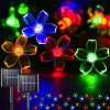 Solar Cherry Blossom Light String LED Peach Blossom Decorative Lights Christmas Festival Courtyard Transparent Flower Light