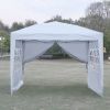 Outdoor 10 x 10 Ft Pop Up Gazebo Canopy Tent Removable Sidewall with Zipper, 2pc Sidewall with Windows, 4pc Weight Sand Bag and Carry Bag