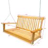 Front Porch Swing with Armrests;  Wood Bench Swing with Hanging Chains; for Outdoor Patio ; Garden Yard;  Porch;  Backyard;  or Sunroom