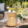 Outdoor Yard or Living Room Side Table with Wood Grain