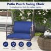 Outdoor & Indoor Single Person Swing Chair with Armrests Cushion