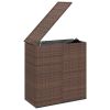 Patio Cushion Box PE Rattan Brown