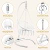 Outdoor Hanging Swing Chair with Stand, Boho Swinging Hammock Chairs with Stand for Bedroom, Patio, Porch, Outdoor and Indoor