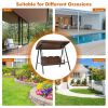 Outdoor 3-Seat Porch Swing with Adjustable Canopy and Cushions