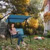 2-Seat Outdoor Canopy Swing with Comfortable Seat Fabric and Heavy-duty Metal Frame