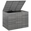 Patio Cushion Box PE Rattan Gray