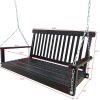 Front Porch Swing with Armrests;  Wood Bench Swing with Hanging Chains; for Outdoor Patio ; Garden Yard;  Porch;  Backyard;  or Sunroom